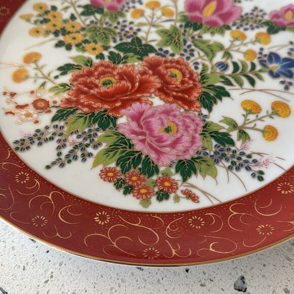 Vintage Satsuma Made in Japan Chrysanthemum Floral Ornate Decorative Plate 10.5” - Picture 9 of 10